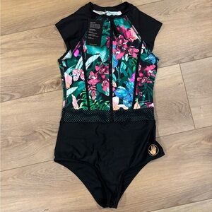 Women's Body Glove Floral Zip-Front One-Piece Swimsuit